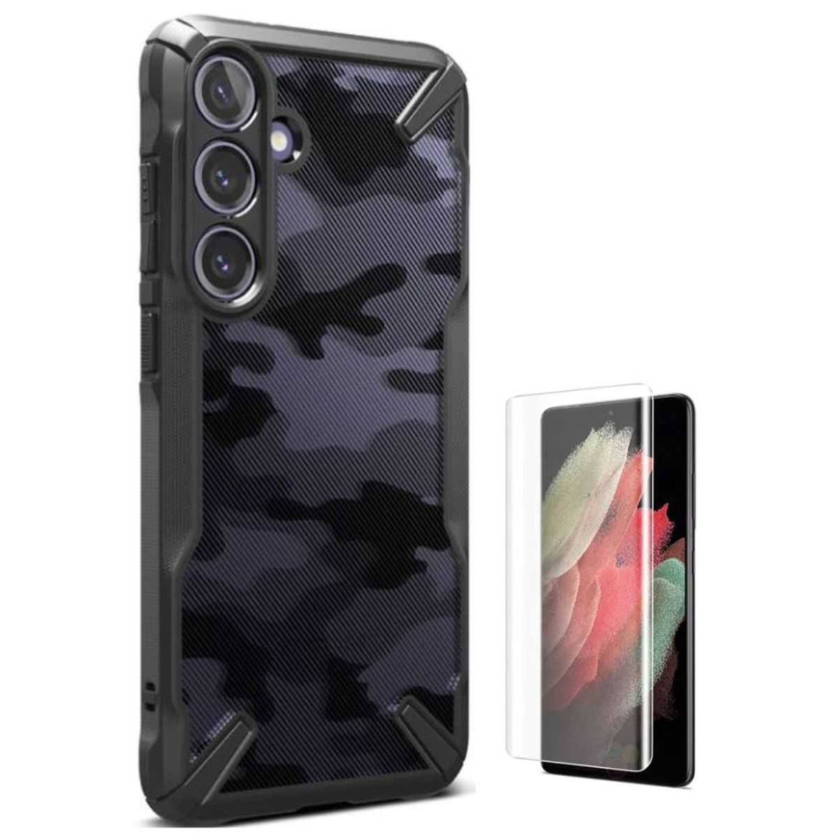 RINGKE - CASE RINGKE FUSION X CAMUFLADO SAMSUNG GALAXY S24 PLUS Y VIDRIO UV