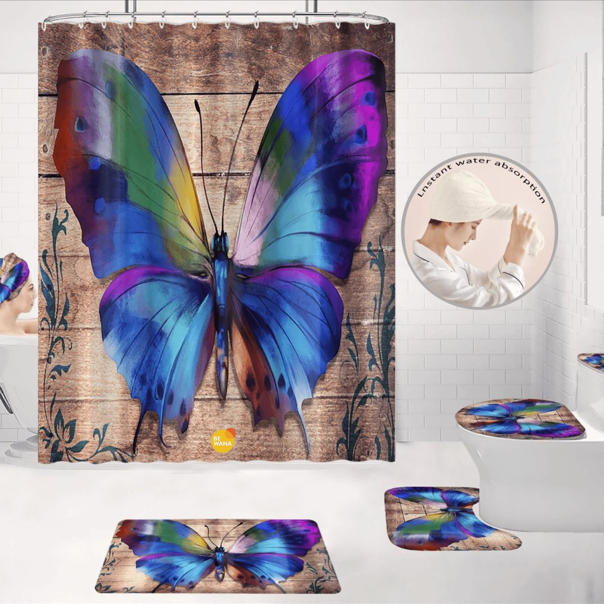 CASATEX - Juego De Baño Lujoso  De 7 Piezas Decorativas