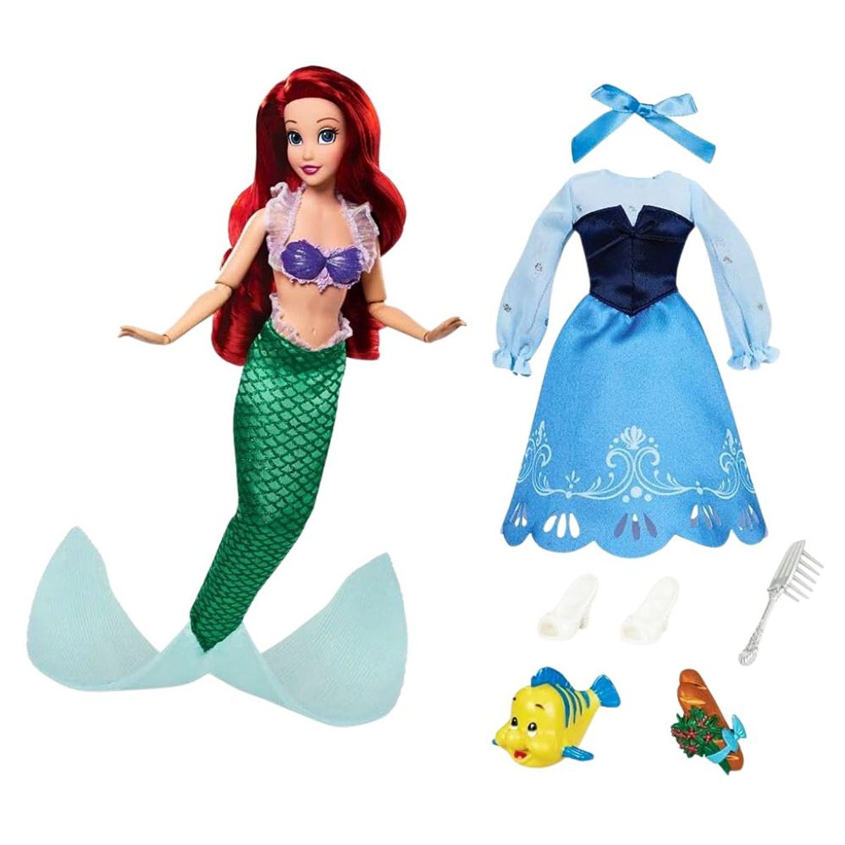 DISNEY - Muñeca Disney Store Ariel La Sirenita con ropa y accesorios