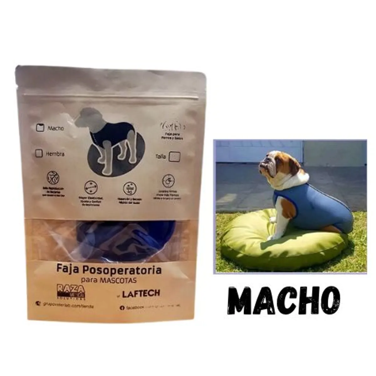 GENERICO - Faja Post Operatoria para mascota Talla 2 Macho