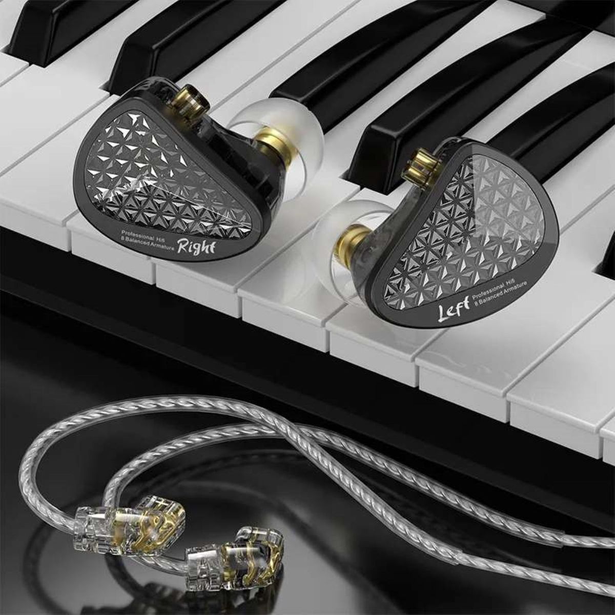 KZ - Audifono AS16 Pro 8 BA HiFi Kz - Negro