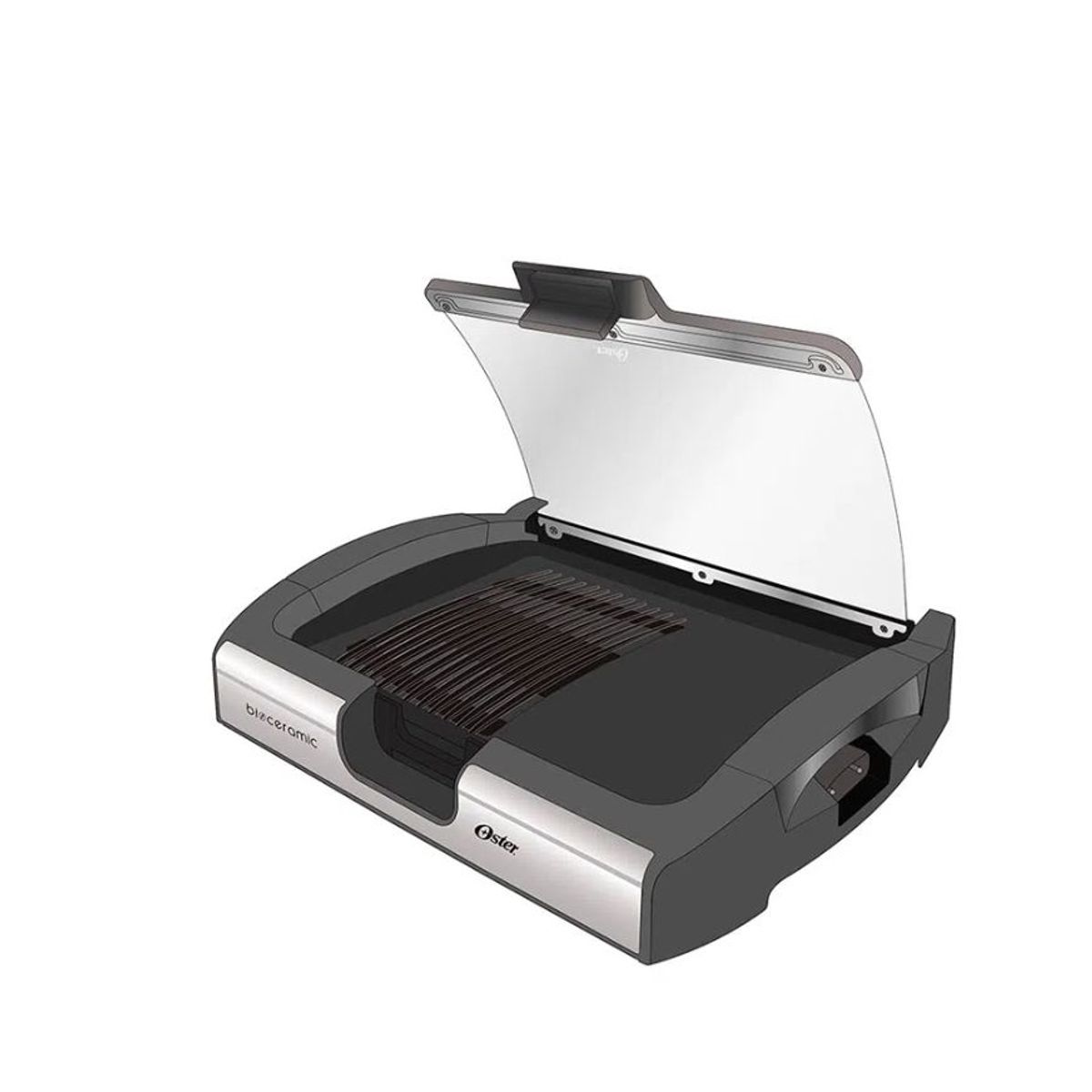 OSTER - Parrilla con Tapa de Vidrio OSTER CKSTGR3006053 Negro