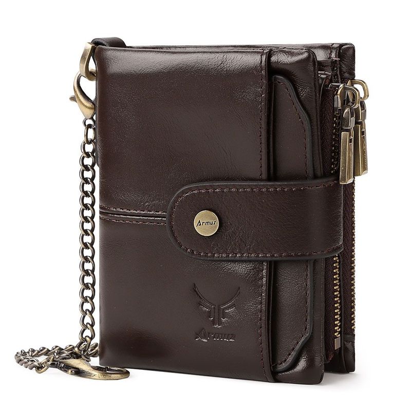 ARMUZ - Billetera de cuero vacuno Novi BP990 con cadena removible