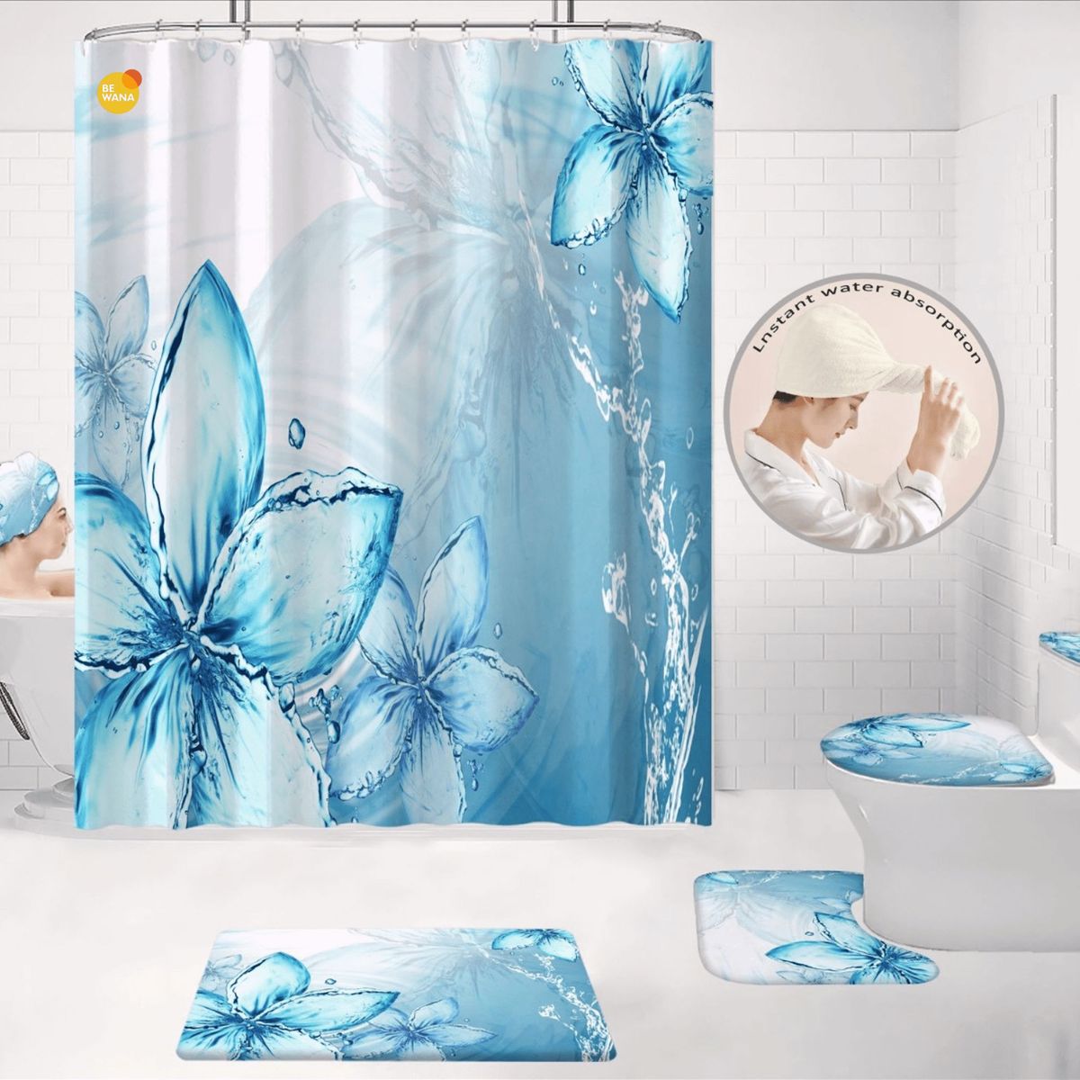 CASATEX - Juego De Baño Lujoso  De 7 Piezas Decorativas