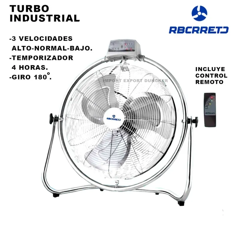 GENERICO - Ventilador De Piso RBC Giratorio De 18 Pulgadas con Control Remoto