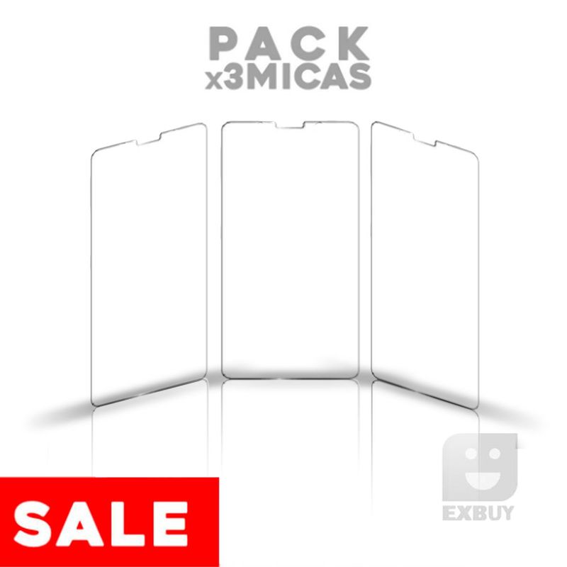 GENERICO - Pack x3 Mica Vidrio Simple para Motorola Moto G53