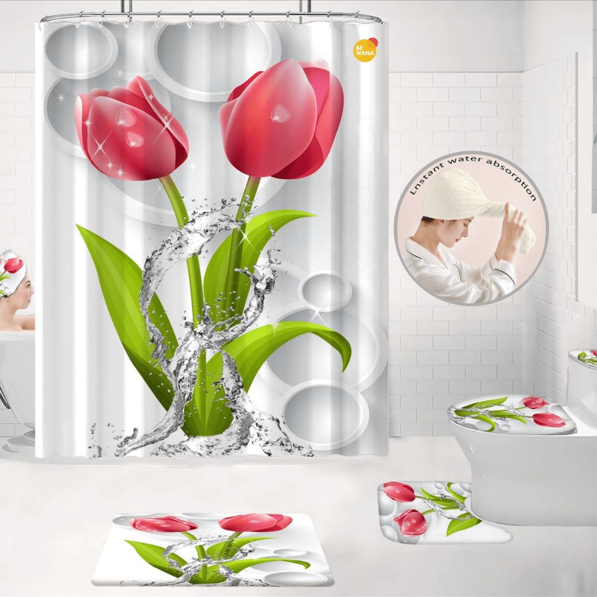 CASATEX - Juego De Baño Lujoso  De 7 Piezas Decorativas