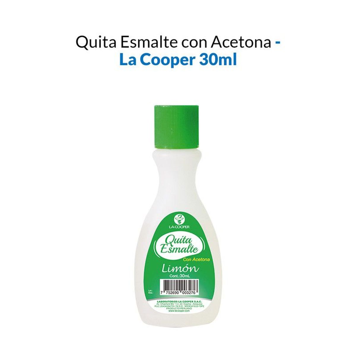 GENERICO - Quita Esmalte con Acetona Limón 30ml - La Cooper