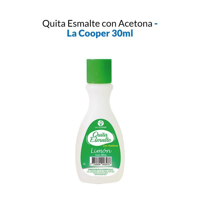 GENERICO - Quita Esmalte con Acetona Limón 30ml - La Cooper