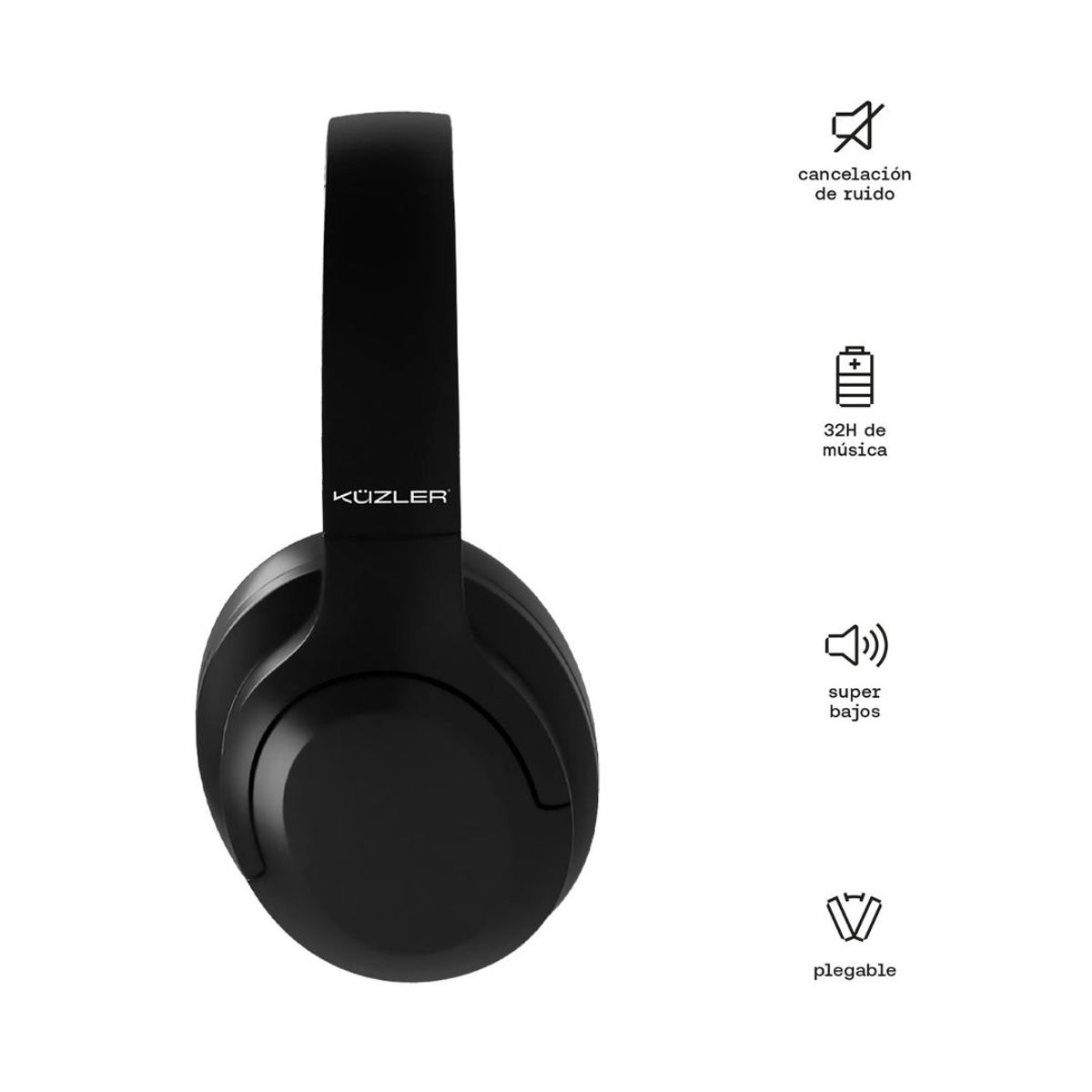 KUZLER - Audifonos Over-ear Bluetooth con Cancelación Ruido Geoff Kuzler