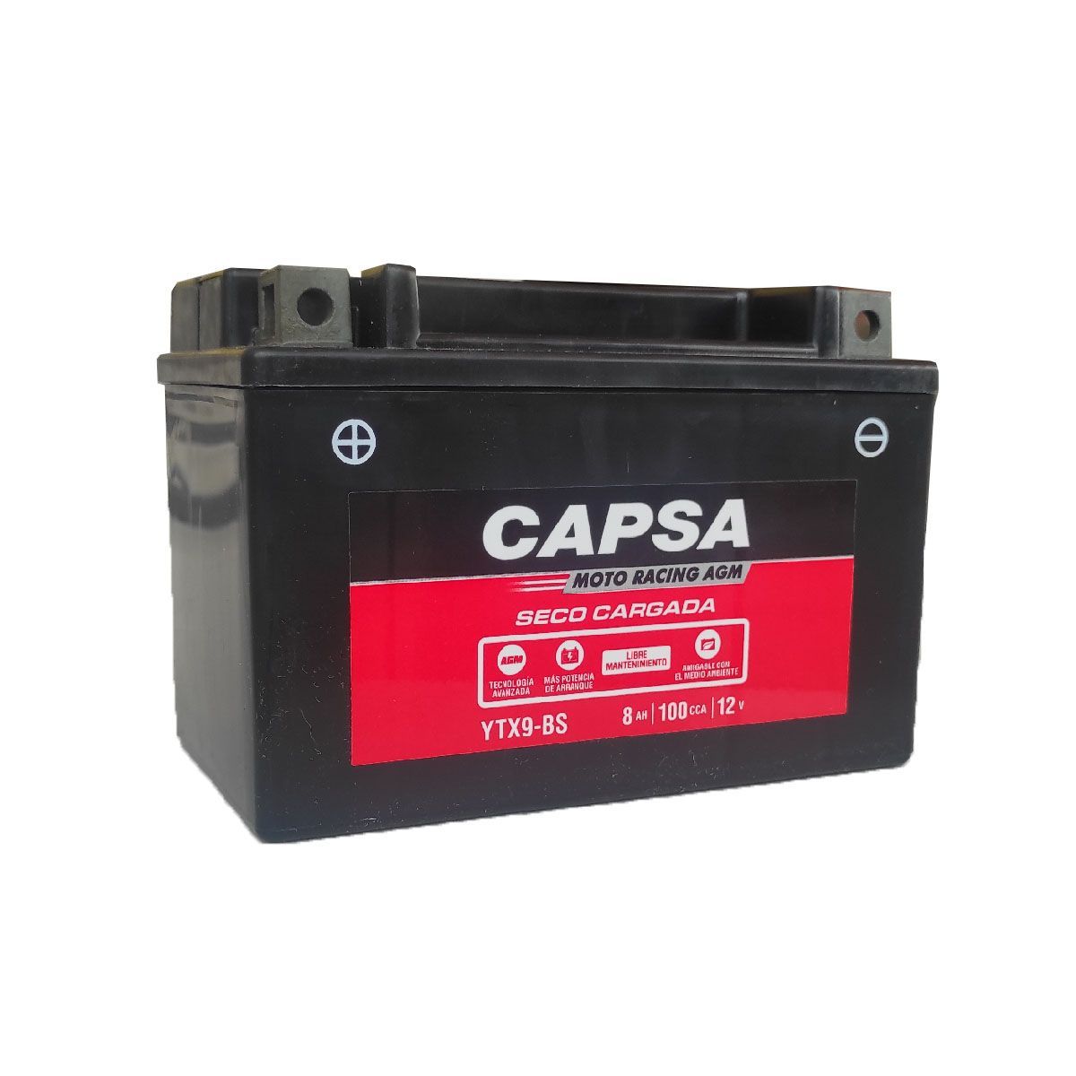CAPSA - Batería Moto CAPSA YTX9-BS Moto Racing AGM
