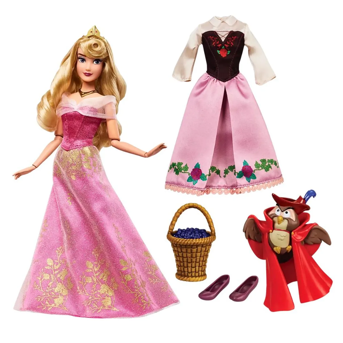 DISNEY - Muñeca Disney Store Aurora La Bella Durmiente con ropa y accesorios
