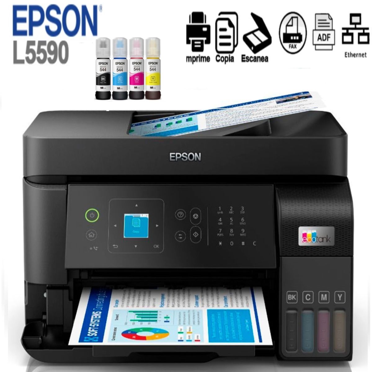 EPSON - Impresora Multifuncional Epson EcoTank L5590 ADFLANWi-Fi Epson L5590