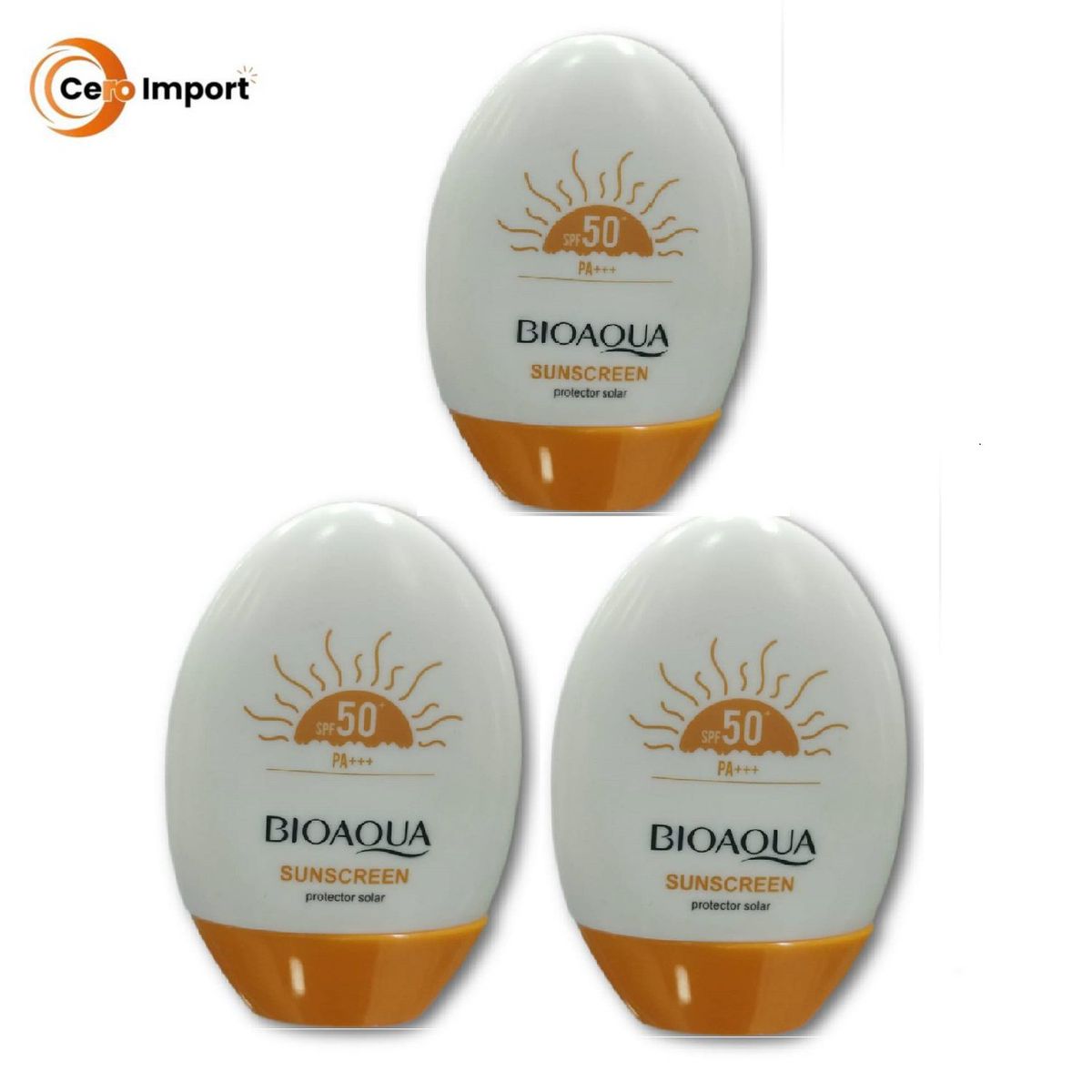 BIOAQUA - PACK 3 BLOQUEADORES SOLAR 50 SUSCREEN - BIOAQUA