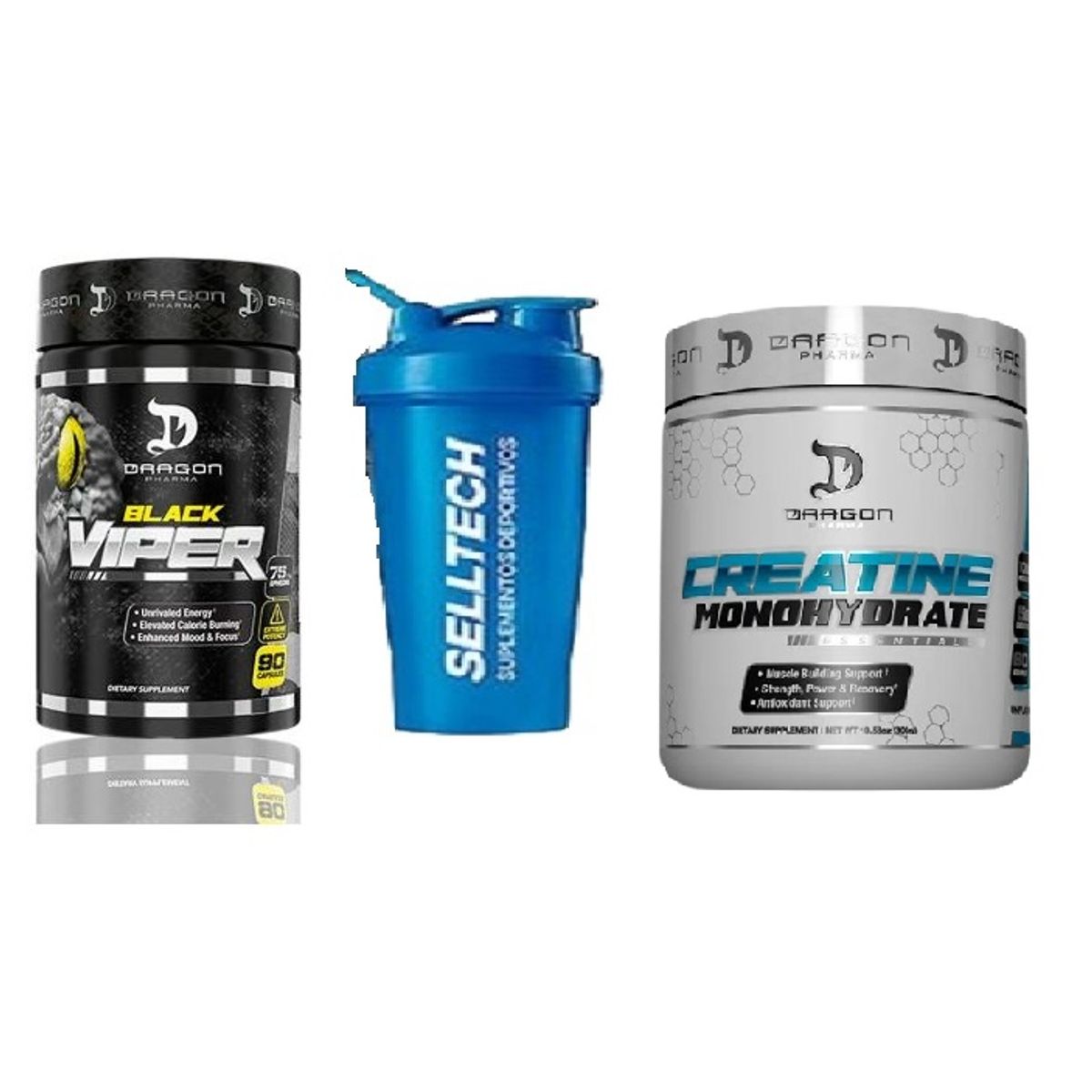 DRAGON - Black Viper Quemador + creatina dragon  De Grasas 90 caps