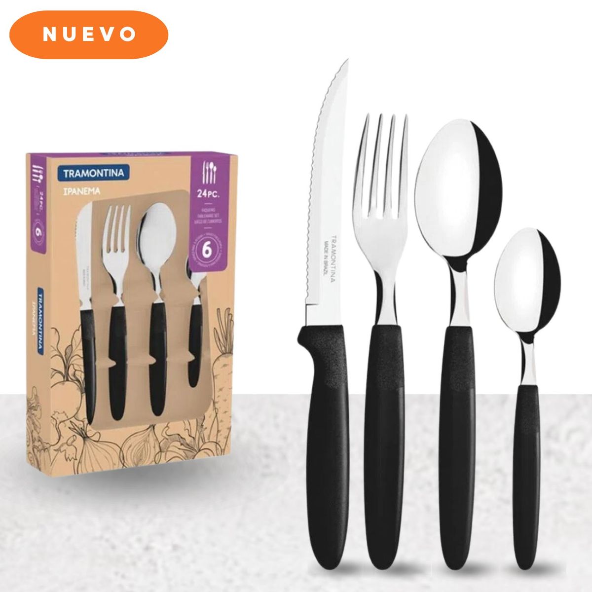 TRAMONTINA - Set de cubiertos ipanema x24 piezas tramontina