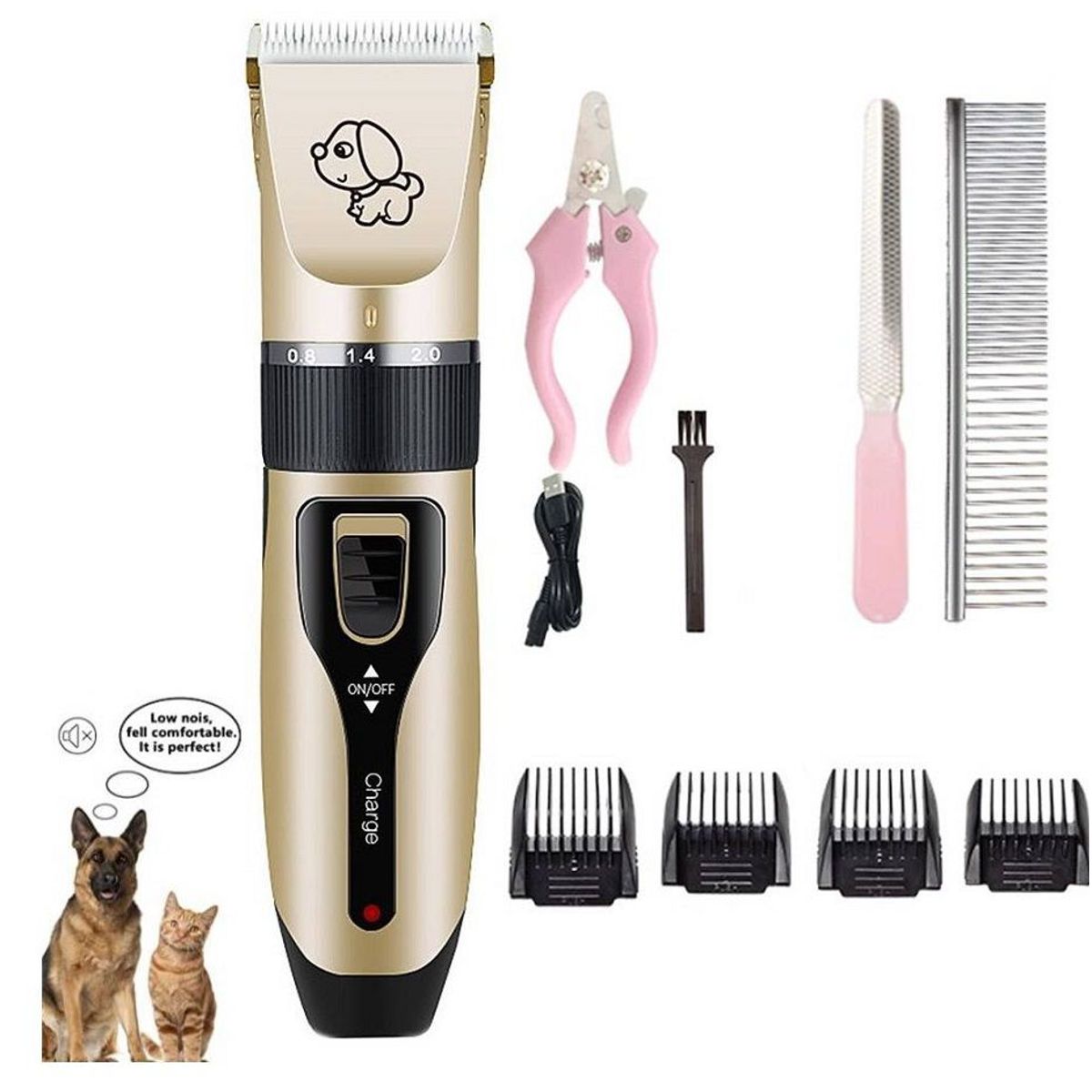 GENERICO - Kit Maquina Cortador De Pelo De Mascota Inalambrica