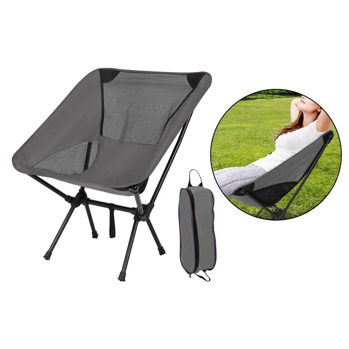 GENERICO - Silla Portátil Camping Moon Chair Plegable Ultraligero