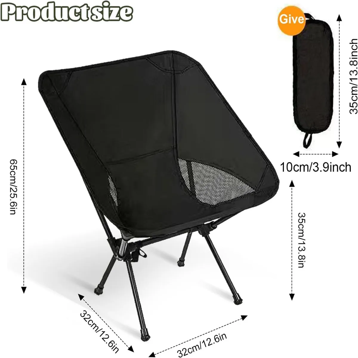 GENERICO - Silla Portátil Camping Moon Chair Plegable Ultraligero