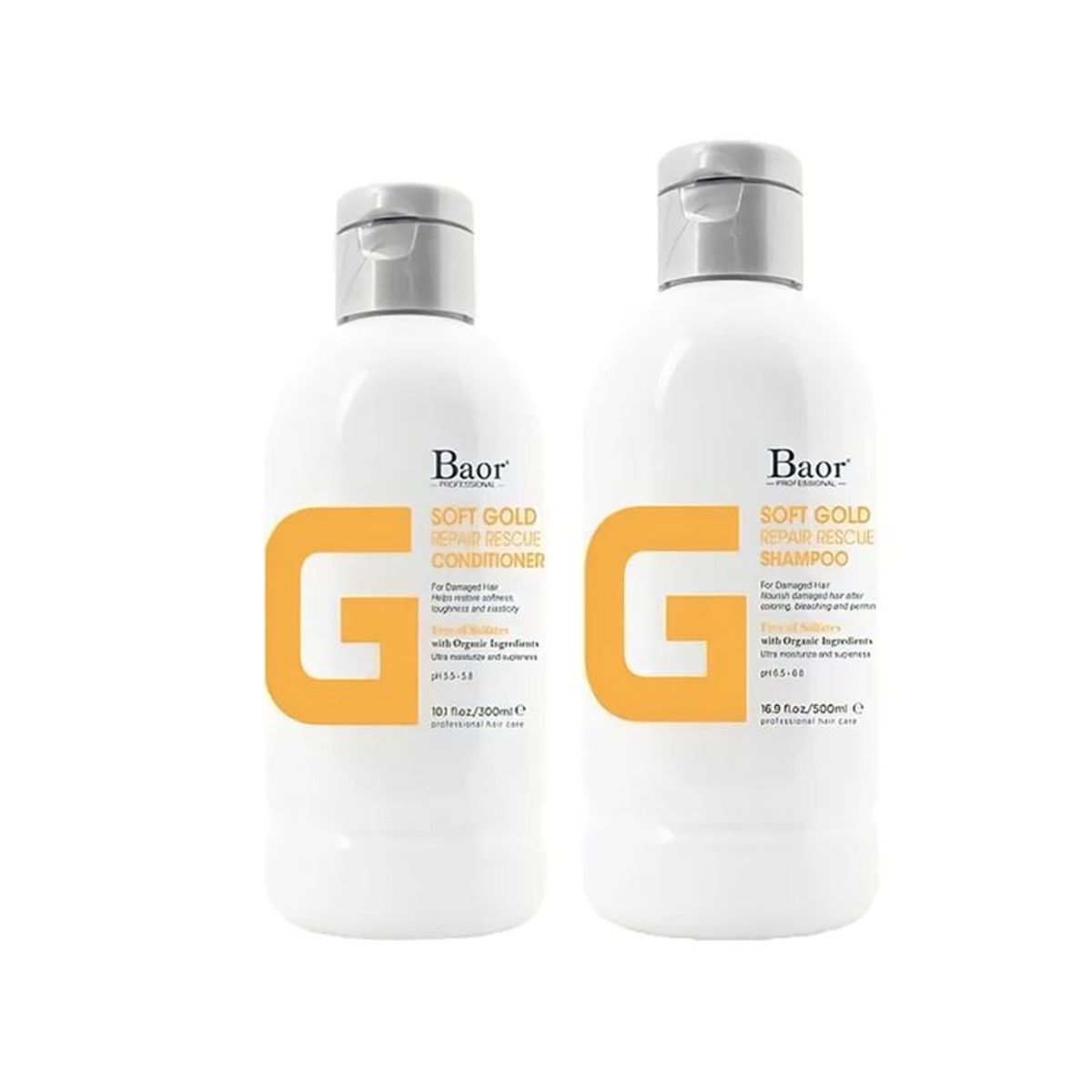BAOR PROFESSIONAL - BAOR G - Dúo Solf Gold Shampoo 500ml  Acondicionador 300ml