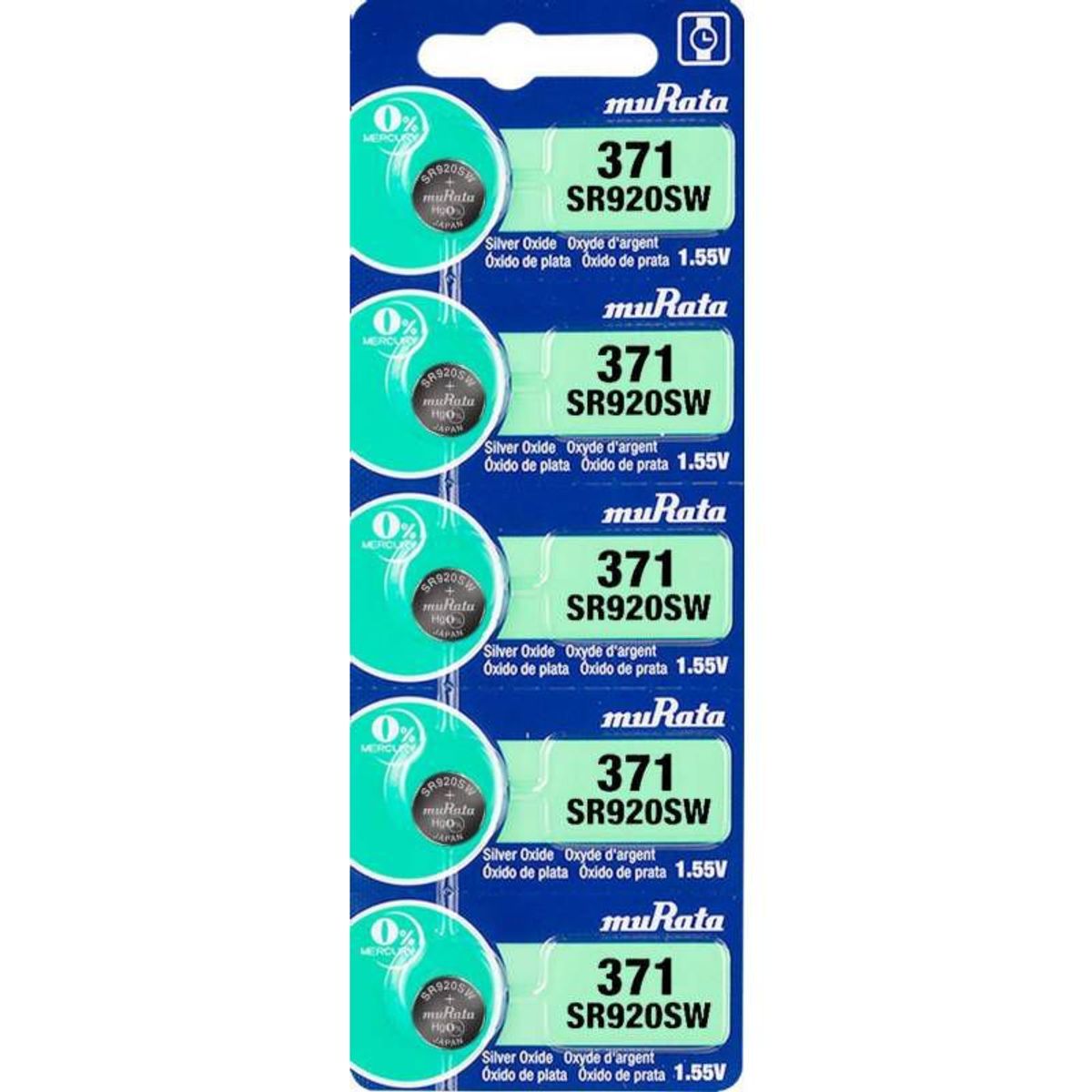 GENERICO - PILAS Boton 371 SR920SW Alcalina MURATA X 5 UNIDADES