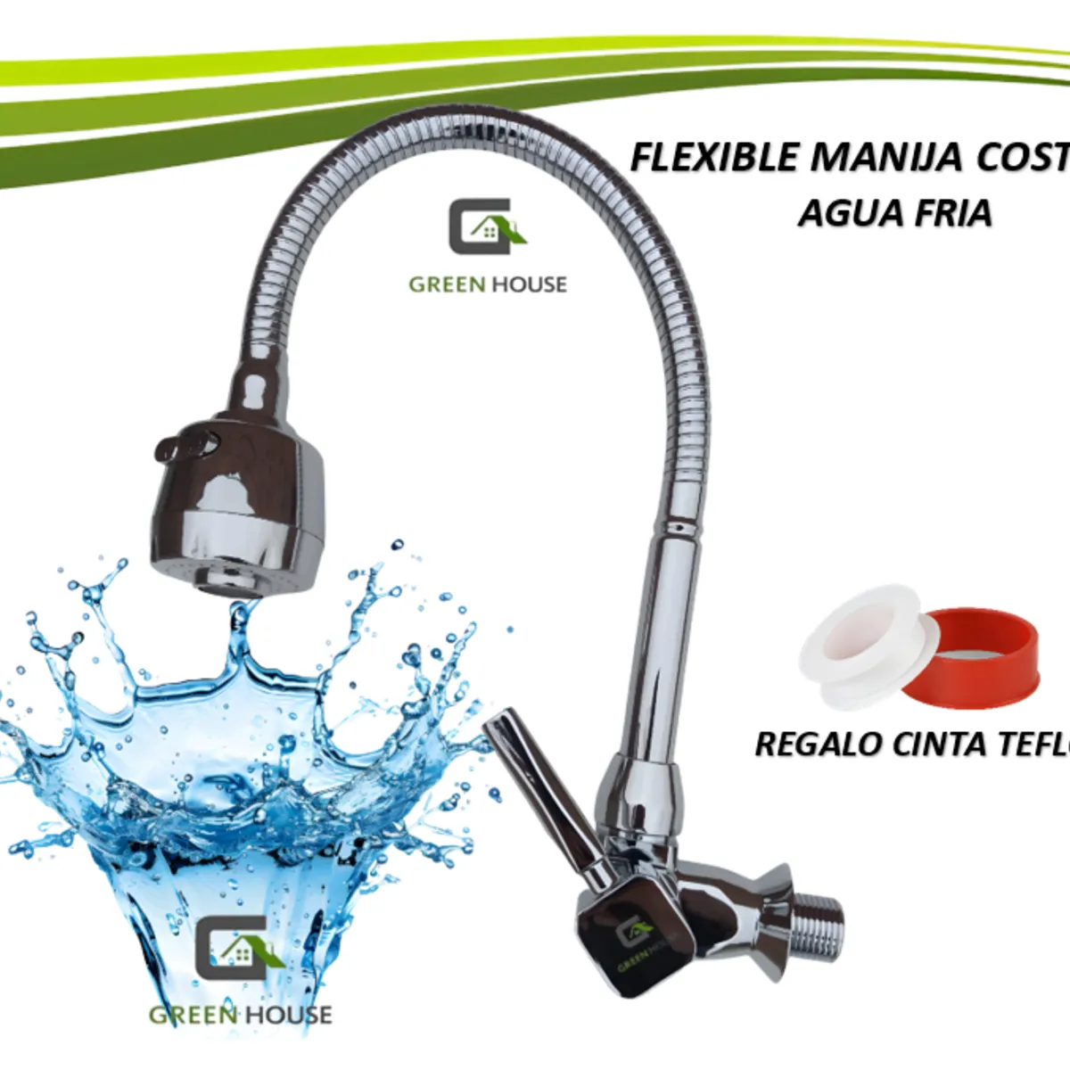 GENERICO - GRIFERIA DE COCINA  PARED AGUA FRIA BRONCE CROMADO PESADO
