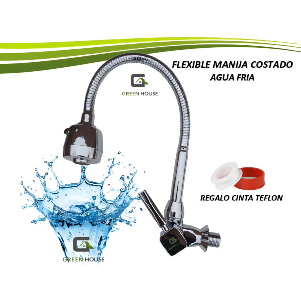 GENERICO - GRIFERIA DE COCINA  PARED AGUA FRIA BRONCE CROMADO PESADO