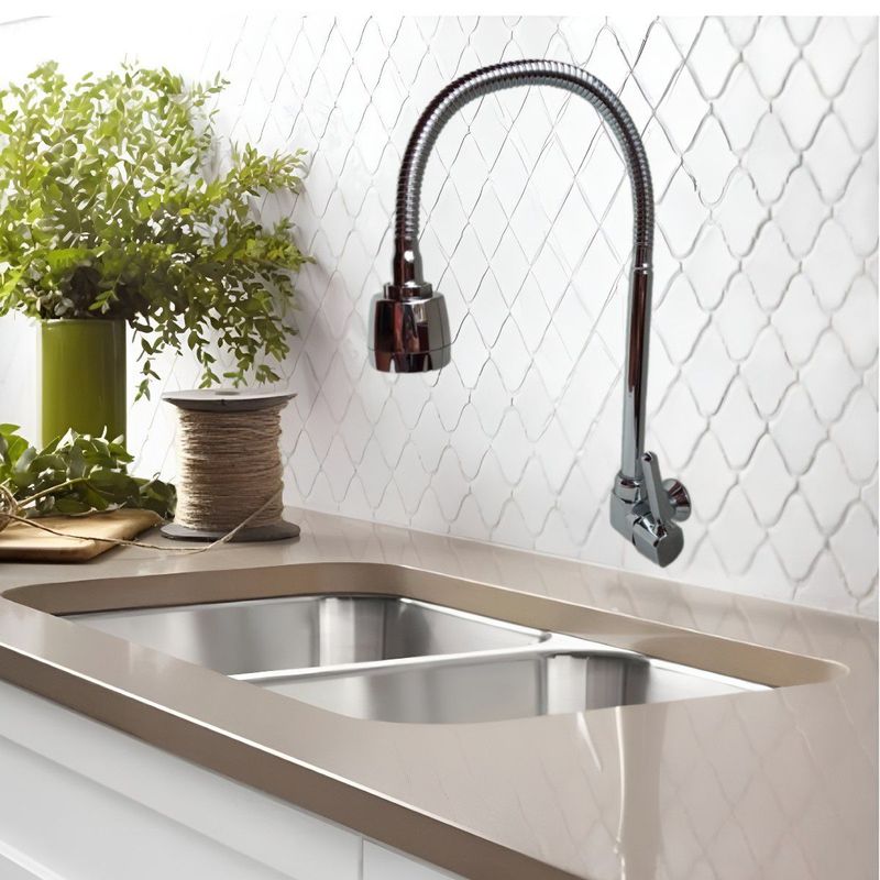IMPORTADO MC - GRIFERIA DE COCINA  PARED AGUA FRIA BRONCE CROMADO PESADO