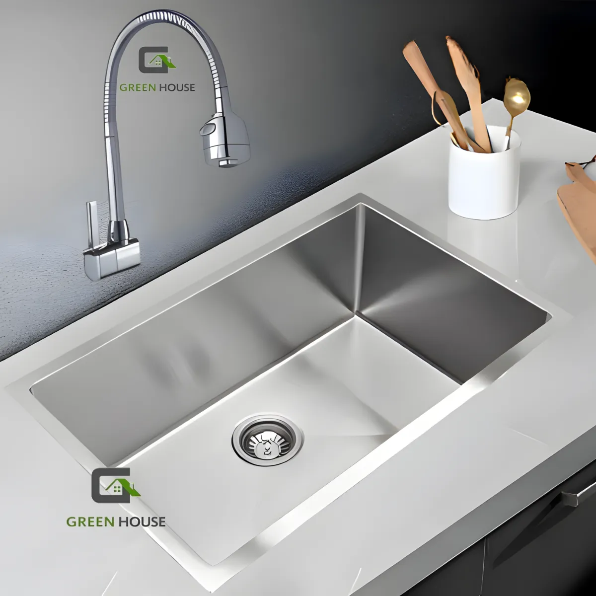 GENERICO - GRIFERIA DE COCINA  PARED AGUA FRIA BRONCE CROMADO PESADO