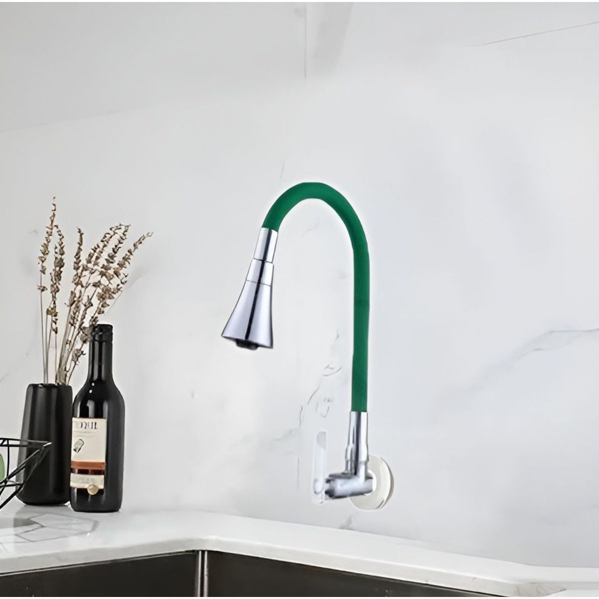 GENERICO - GRIFERIA DE COCINA  PARED FLEXIBLE COLOR VERDE