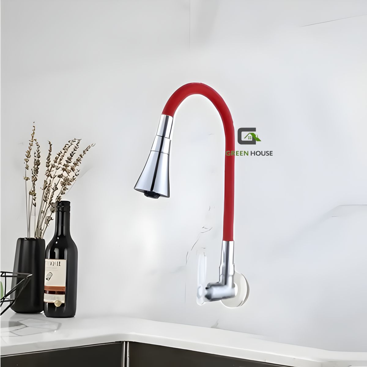 IMPORTADO MC - GRIFERIA DE COCINA  PARED FLEXIBLE COLOR ROJO