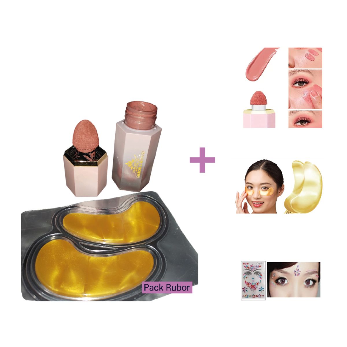 GENERICO - rubor liquido con aplicador mascarilla ojos más regalo