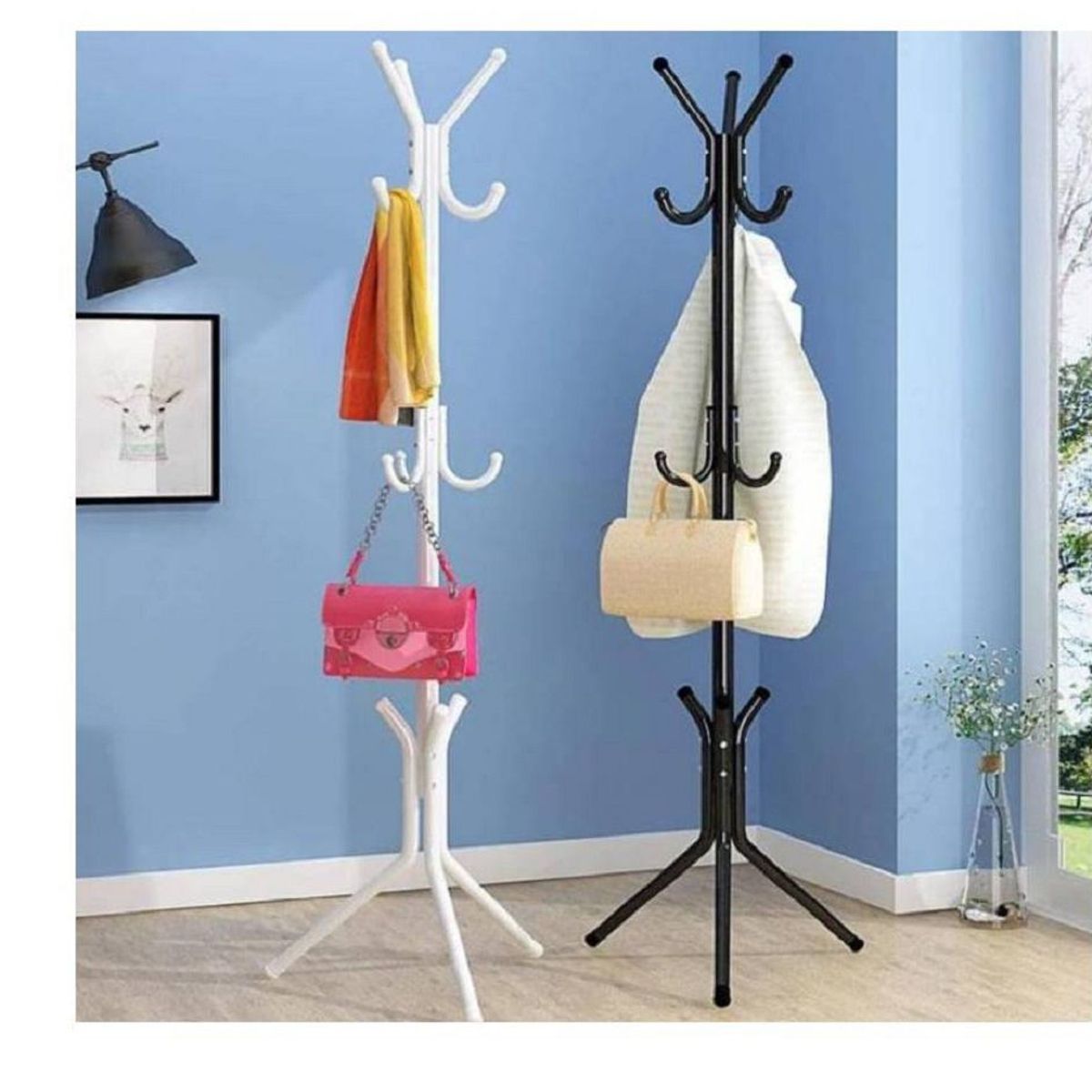 GENERICO - Perchero de Pie Colgador Organizador de Metal Rosado