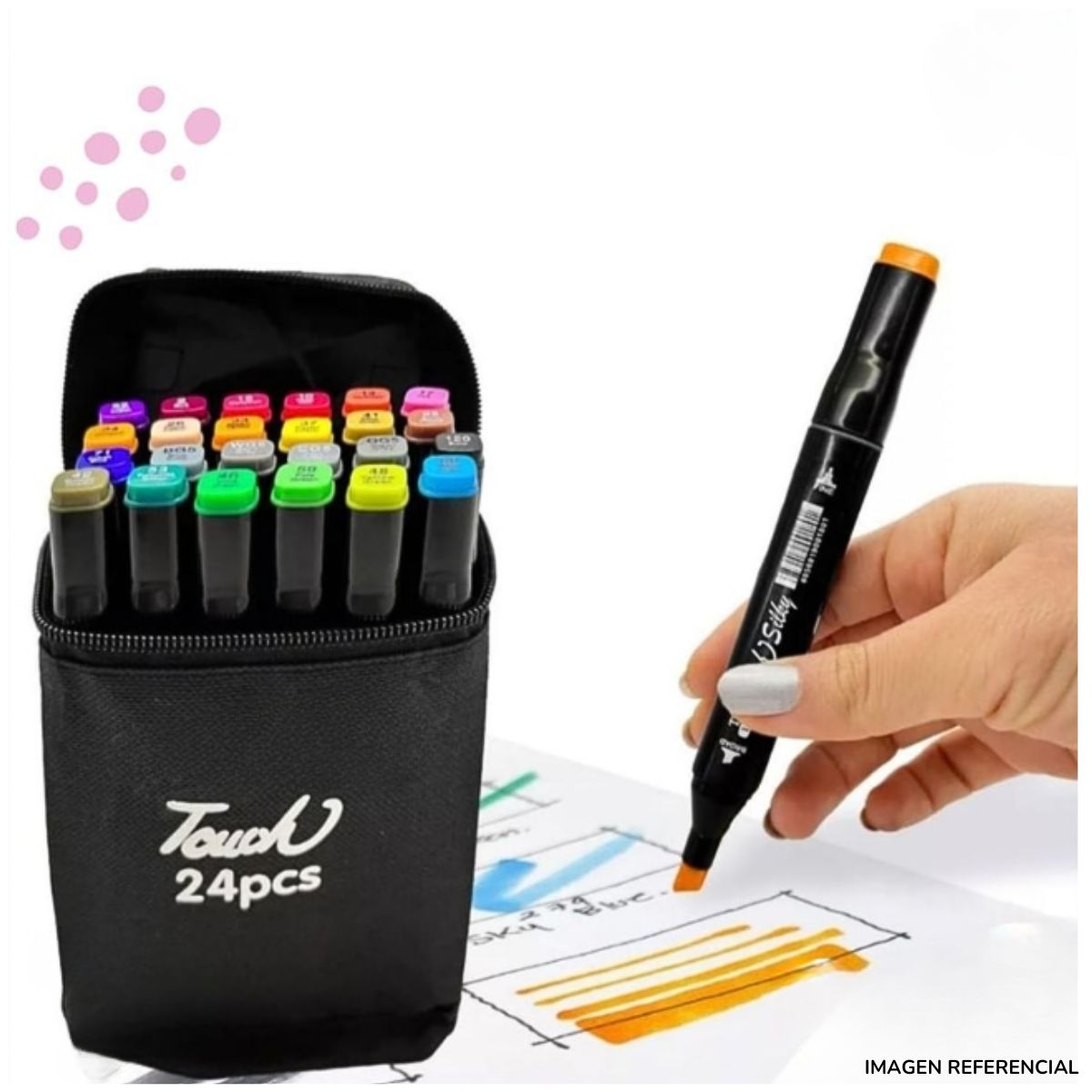 INSPIRA MARKET - Plumones Touch de 24 colores marcadores doble punta