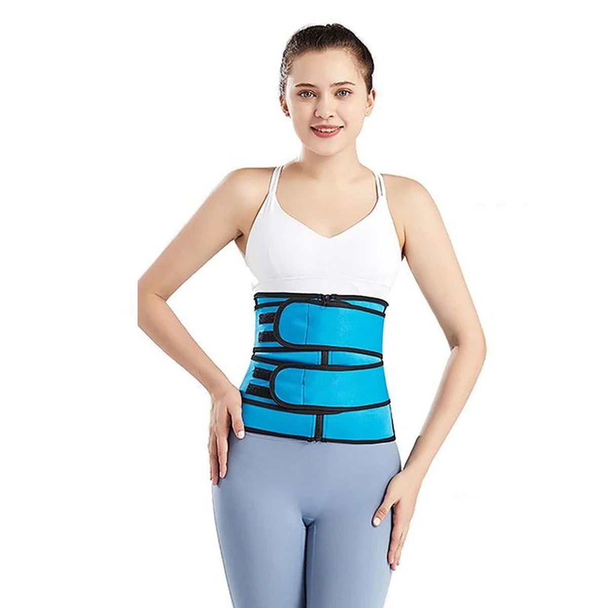 GENERICO - Faja Reductora y moldeadora de cintura con cierre de color AZUL