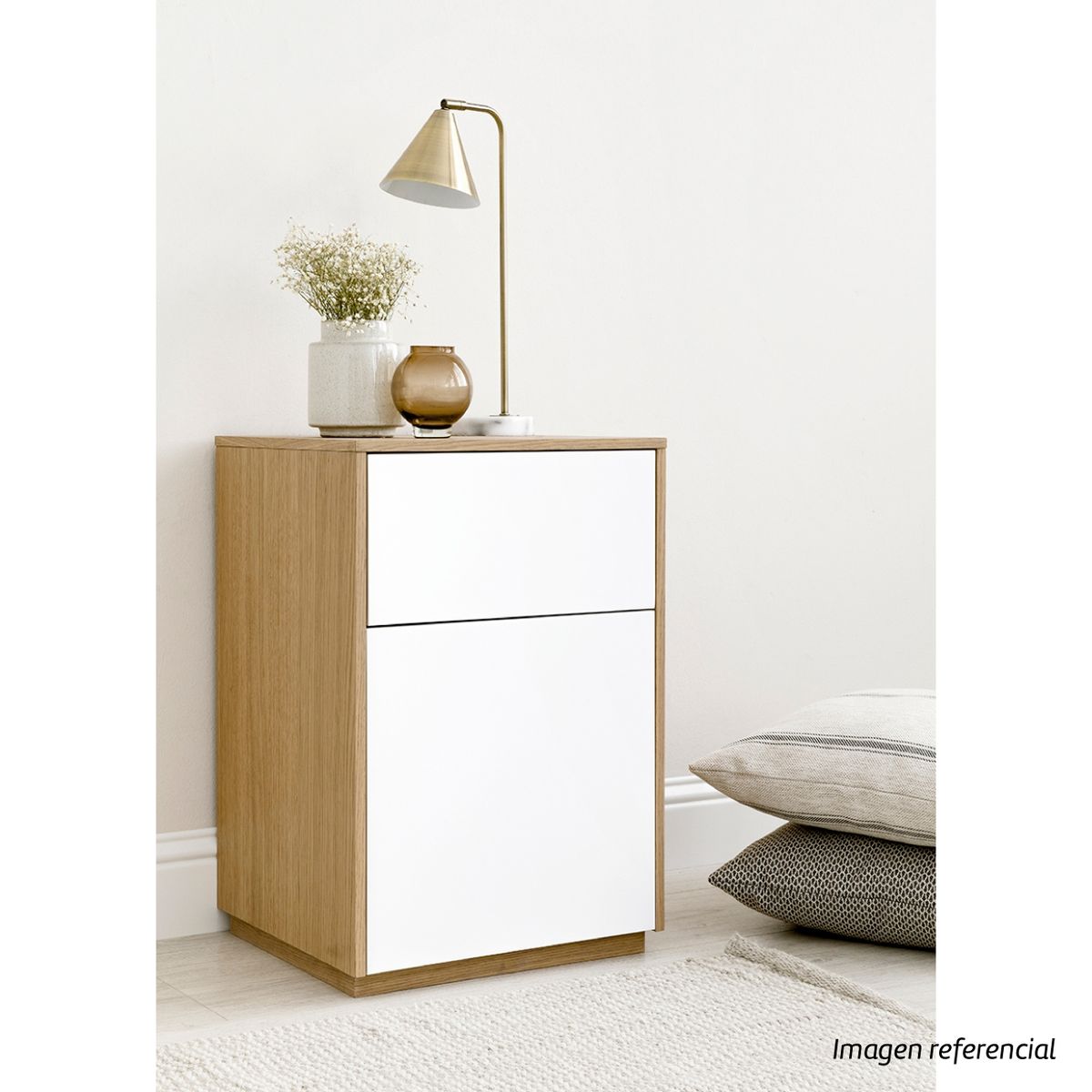 TU MESITA - Velador Minimalista Blanco Maninov 65cm TU MESITA