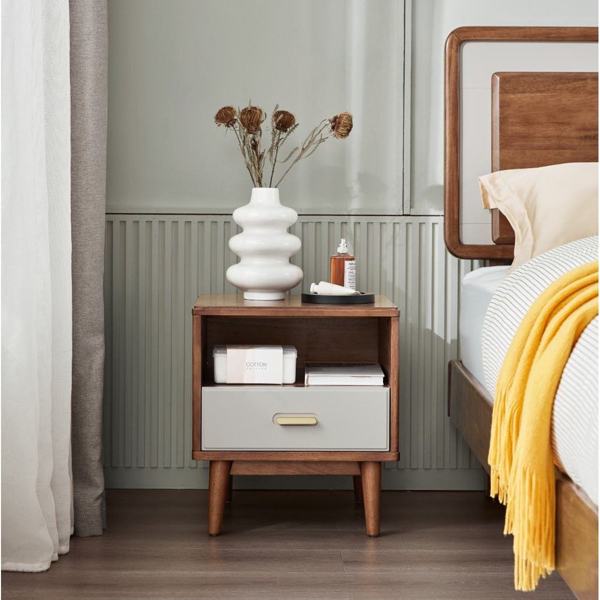 TU MESITA - Velador Contemporáneo Canton Marrón 40cm TU MESITA