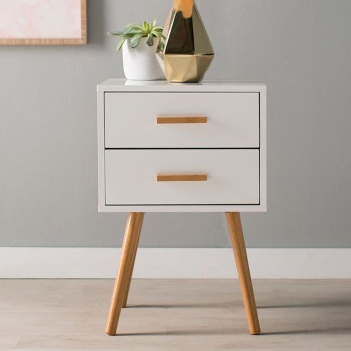 TU MESITA - Velador Contemporáneo Asnet Blanco 60cm TU MESITA