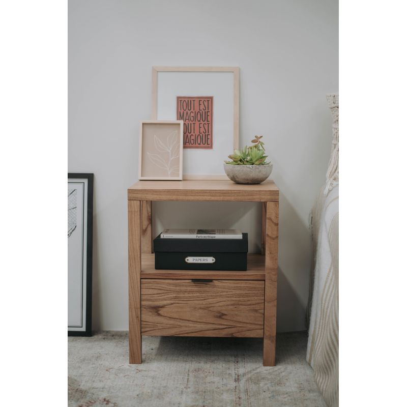 TU MESITA - Velador Contemporáneo Marrón Encalada 48cm TU MESITA