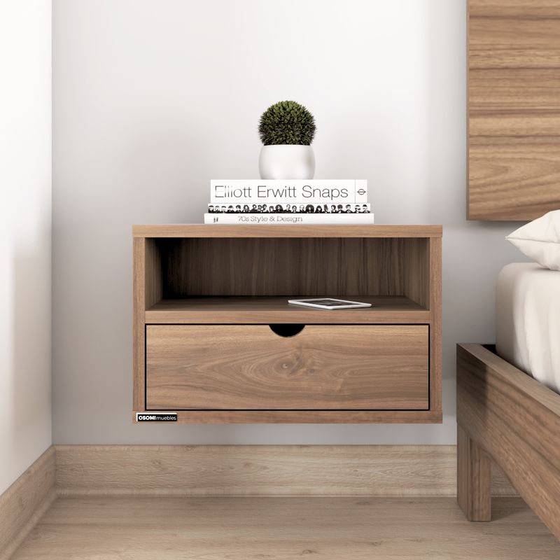 TU MESITA - Velador Flotante Contemporáneo Paco Marrón 45cm TU MESITA