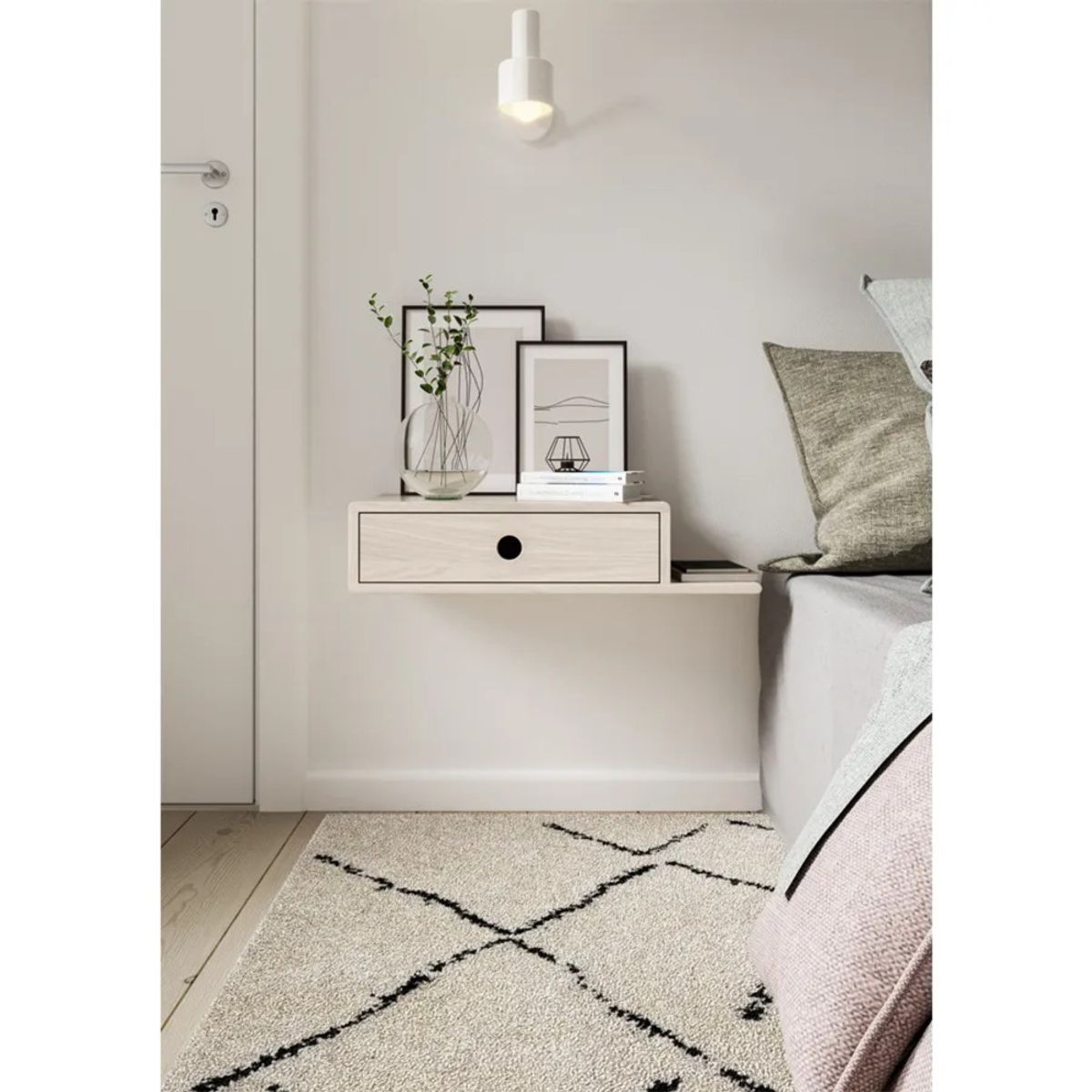 TU MESITA - Velador Flotante Contemporáneo Armani Blanco 45cm TU MESITA