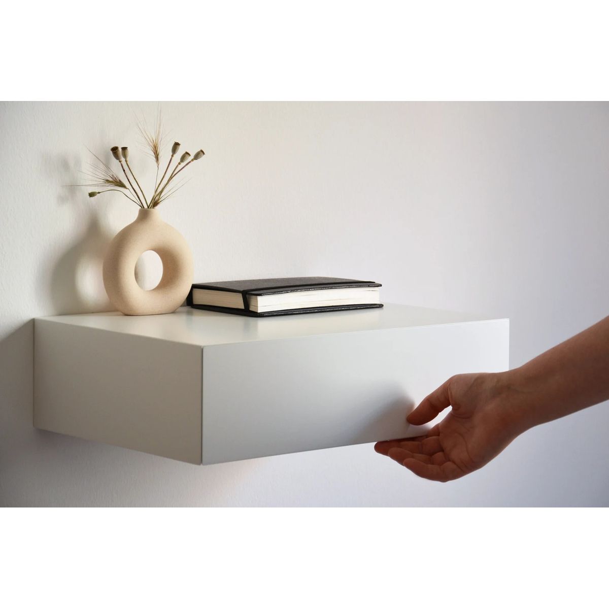 TU MESITA - Velador Flotante Contemporáneo Truman Blanco 48cm TU MESITA