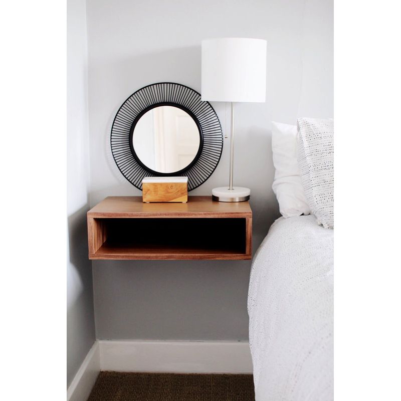 TU MESITA - Velador Flotante Contemporáneo Hermes Marrón 41cm TU MESITA