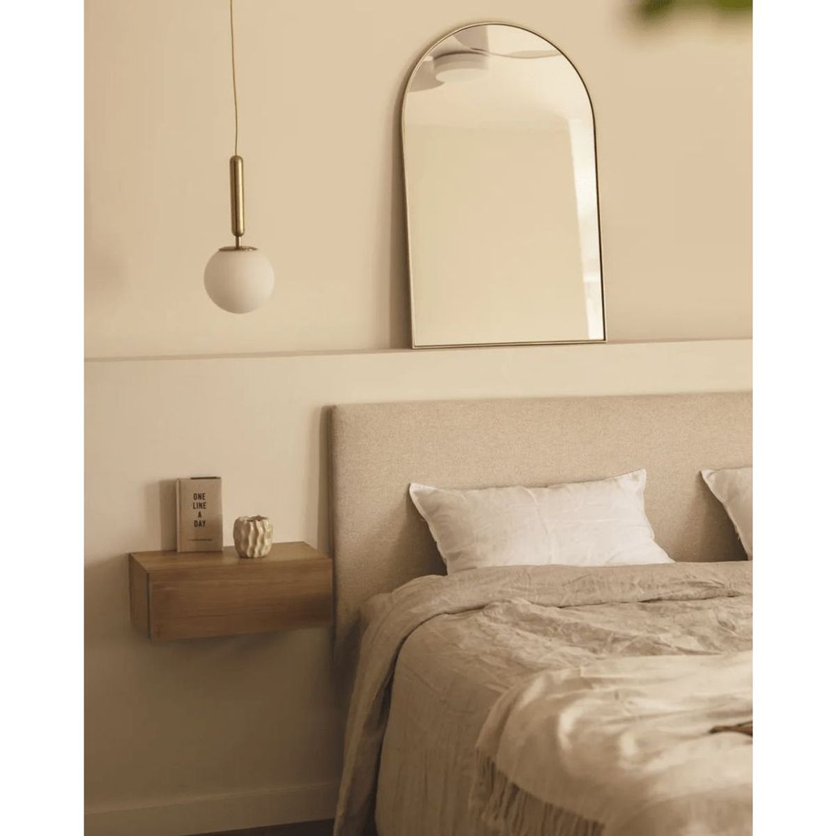 TU MESITA - Velador Flotante Contemporáneo Yong Set de 2 Marrón 40cm TU MESITA