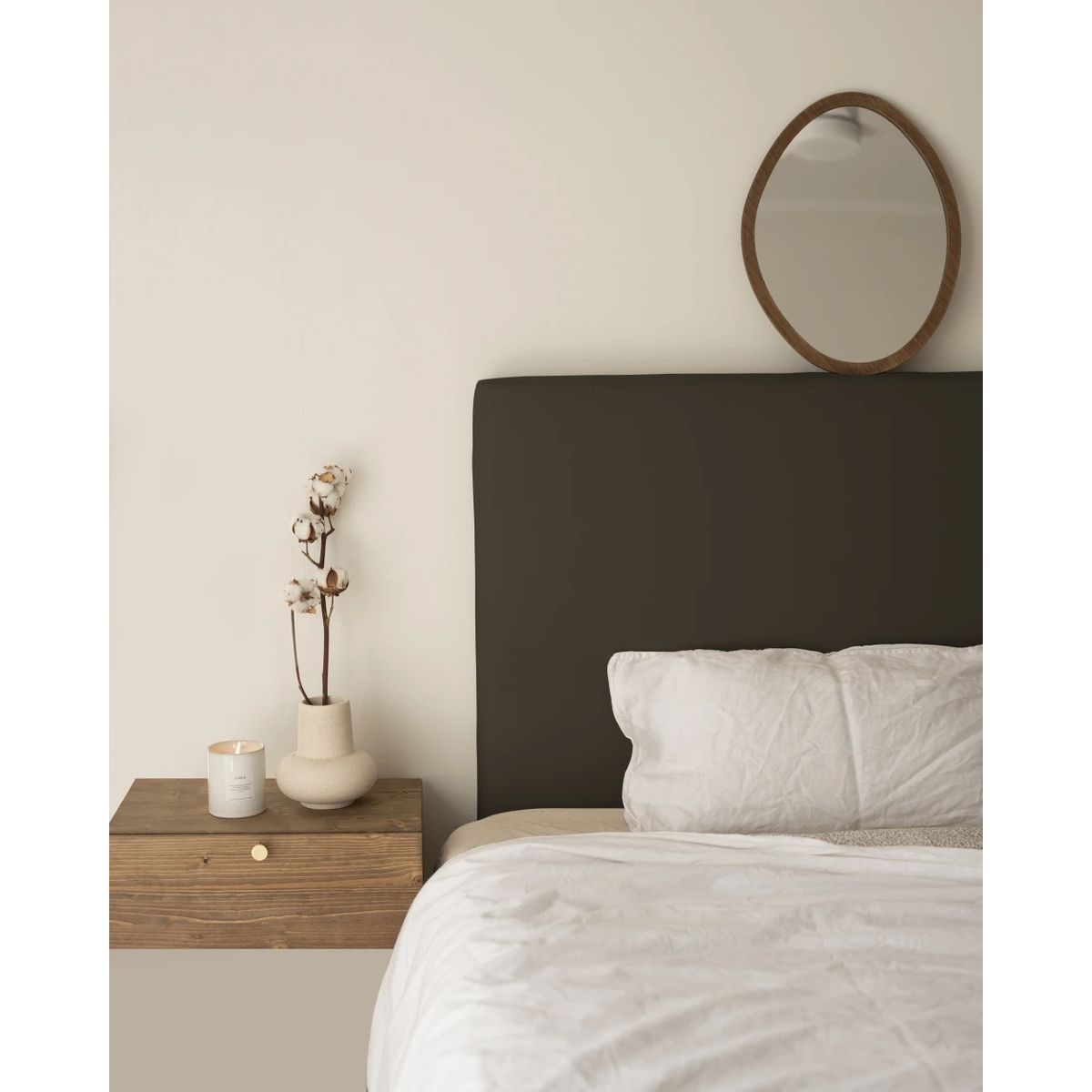 TU MESITA - Velador Flotante Contemporáneo Foral Marrón 40 cm TU MESITA