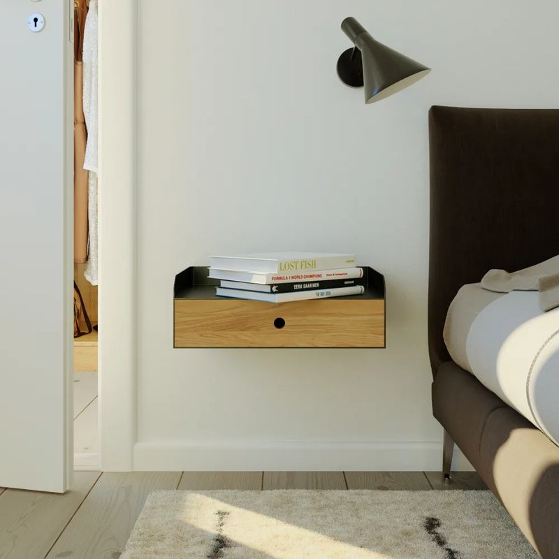 TU MESITA - Velador Flotante Contemporáneo Zade Marrón 45cm TU MESITA