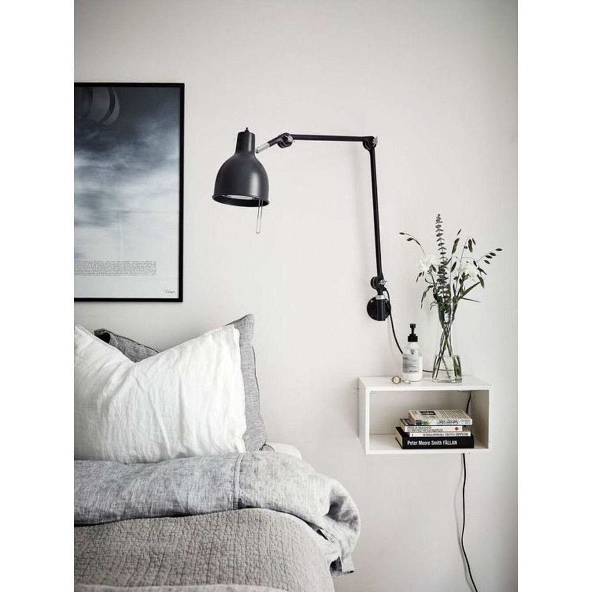 TU MESITA - Velador Flotante Contemporáneo Breda Blanco TU MESITA