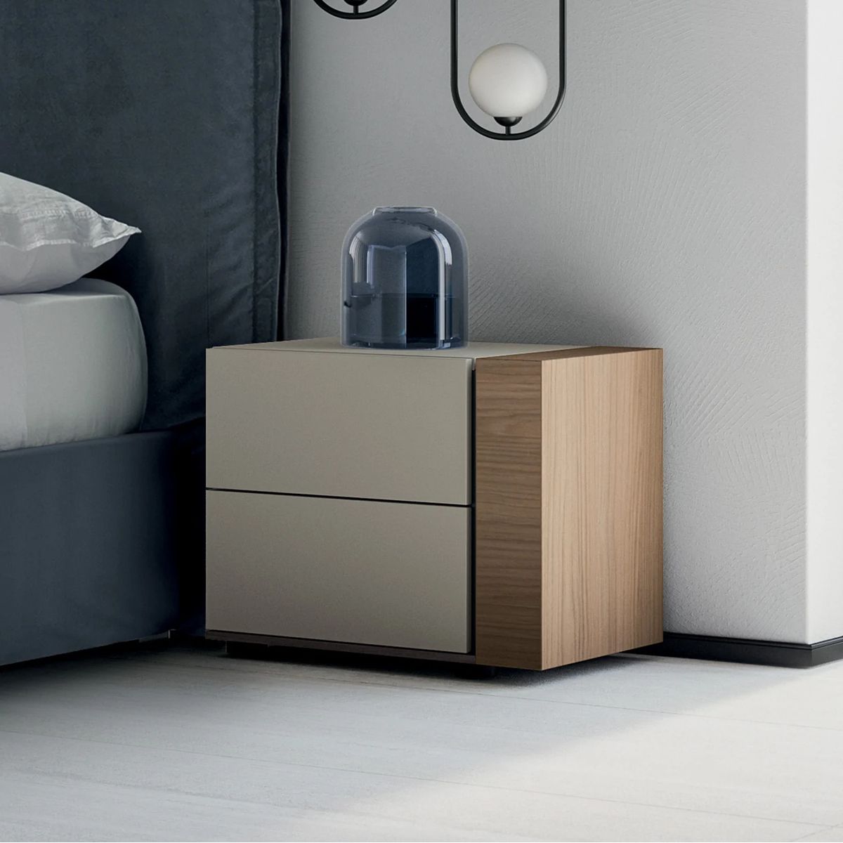 TU MESITA - Velador Contemporáneo Luján Blanco 72 cm TU MESITA