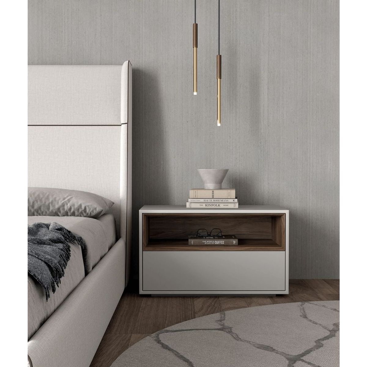 TU MESITA - Velador Contemporáneo Gwen Blanco 76 cm TU MESITA