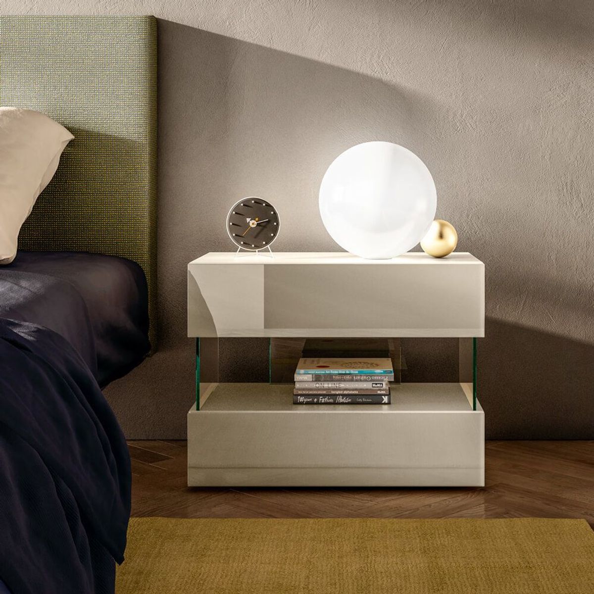 TU MESITA - Velador Contemporáneo Menfi Blanco 73cm TU MESITA